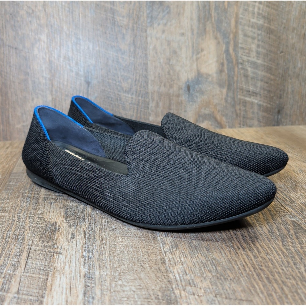 Rothy's The Almond Loafer Womens Size 8 Black Casual Classic Knit Slip On Flats